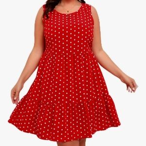 SHEIN Red Polka Dot Dress